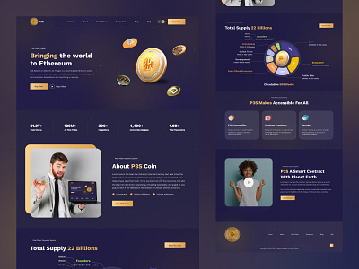 P3S Coin Website bitcoin blockchain branding company concept crypto crypto wallet crypto website cryptocurrency design ethereum illustration landing page modern payment ui ui visual design ux web design website