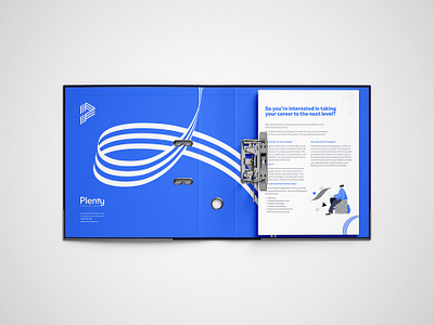 Plenty Training blue branding folder graphic design identity logo design plenty plenty training ribbon ring binder