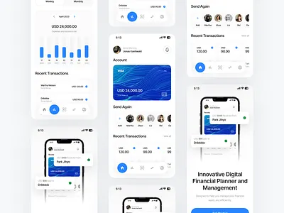 uWang ⏤ Finance Mobile App 💰 app bank banking banking app design e wallet finance finance app financial planner fintech fintech app minimal mobile app money payment ui ux wallet app