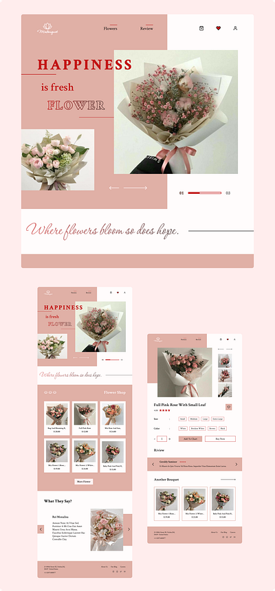 [Landing Page Website UI] Bouquet Shop Website design ui website
