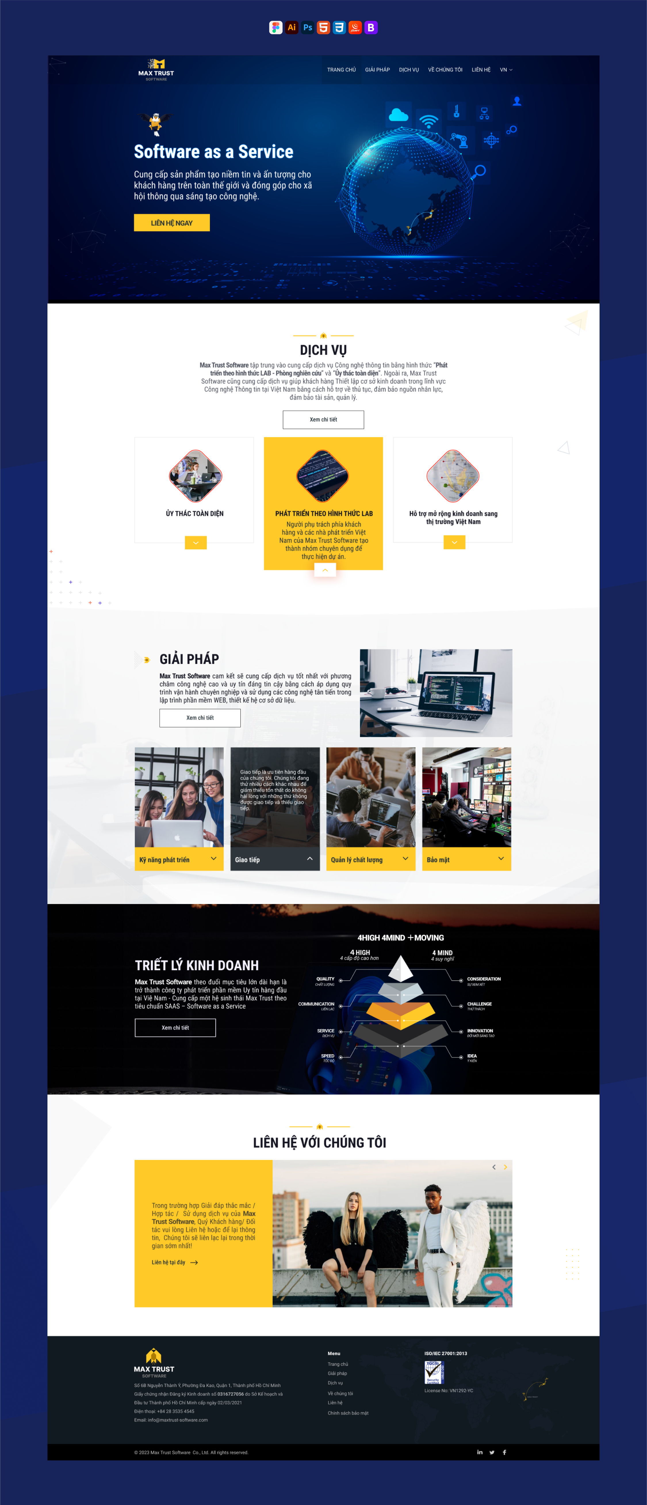 website landing page technology website