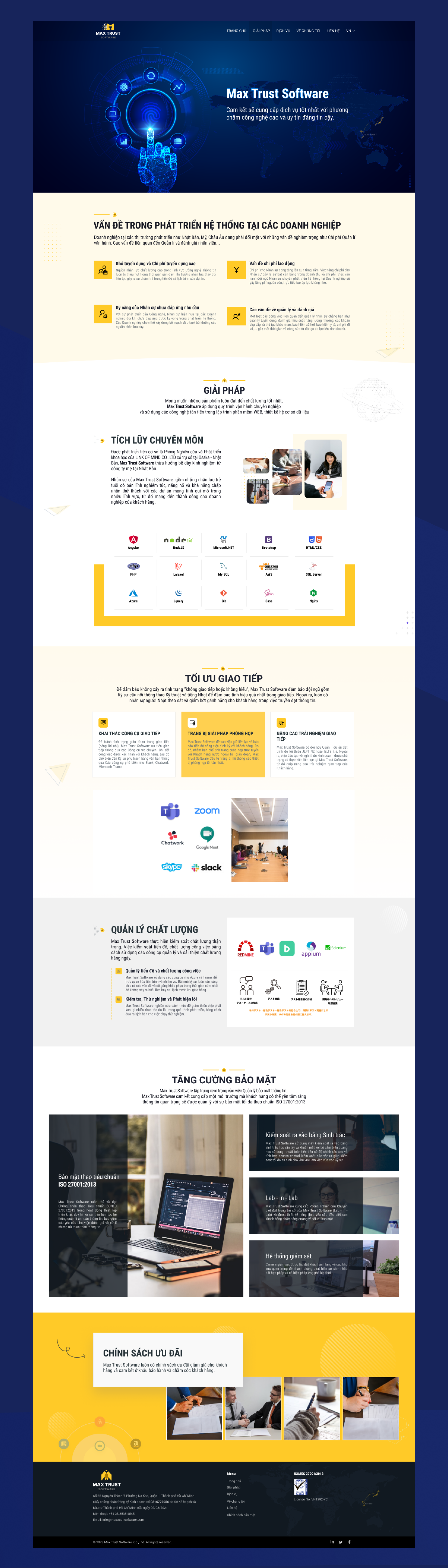 website landing page website design