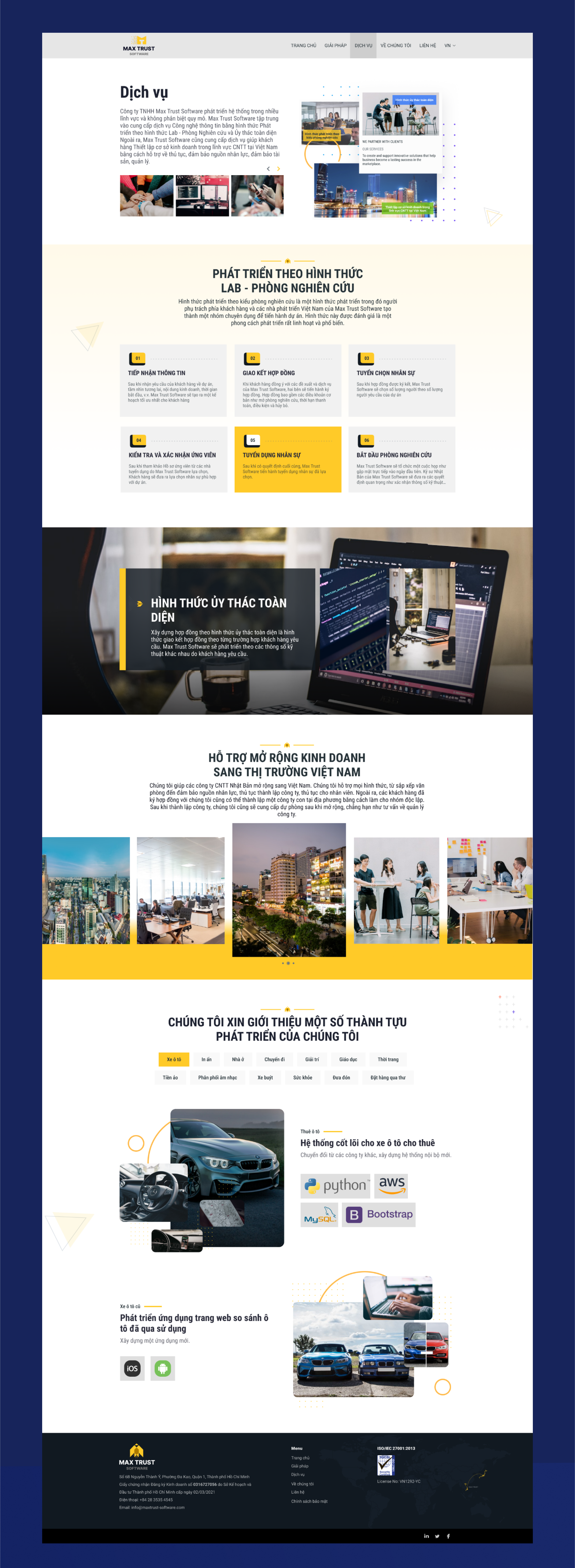 Website landing page web design