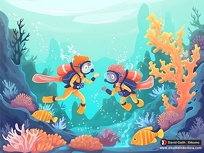 Kids' Underwater Fun: Exploring Coral Reefs | Dikomo.id book children dikomo illustration kid sea under water