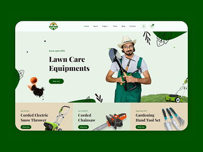 GreenShine - Agriculture Website Template accessories agency agriculture business cms creative design ecommerce equipment farm garden tools lawn care retail seo friendly shop small webflow template