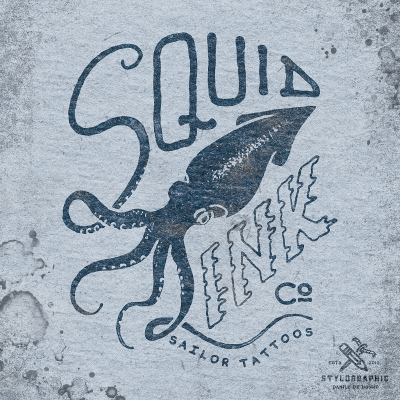 Squid Ink danilo de donno design fashion design graphic design illustration logo print print apparel print design screenprinting stylographic tshirt collection tshirt design typography vintage vintage logo vintage print