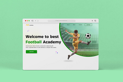 Football Academy Website User Interface Design 2023 academy ui branding creative ui design football academy game website landing page ui user experience user interface web design