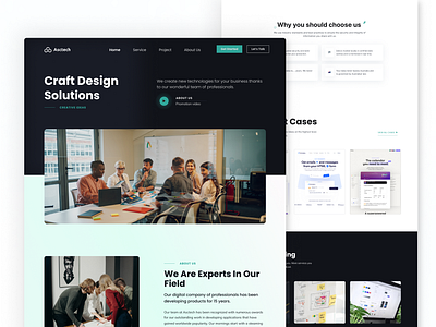 Asctech : Digital agency website design clean design landing page ui ui design uides uiinspiration uiux web design