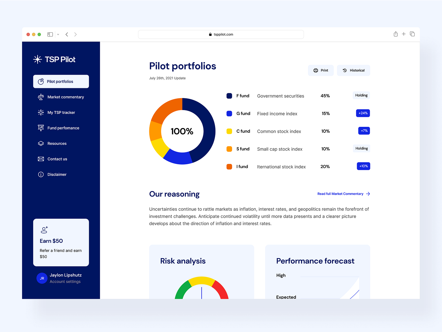 TSP pilot Dashboard finance platform by Viet Dang🇺🇦 for Implse on Dribbble