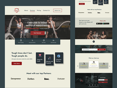 GYM Landing Page UI Design using Figma. figma gym landing page ui uiux design