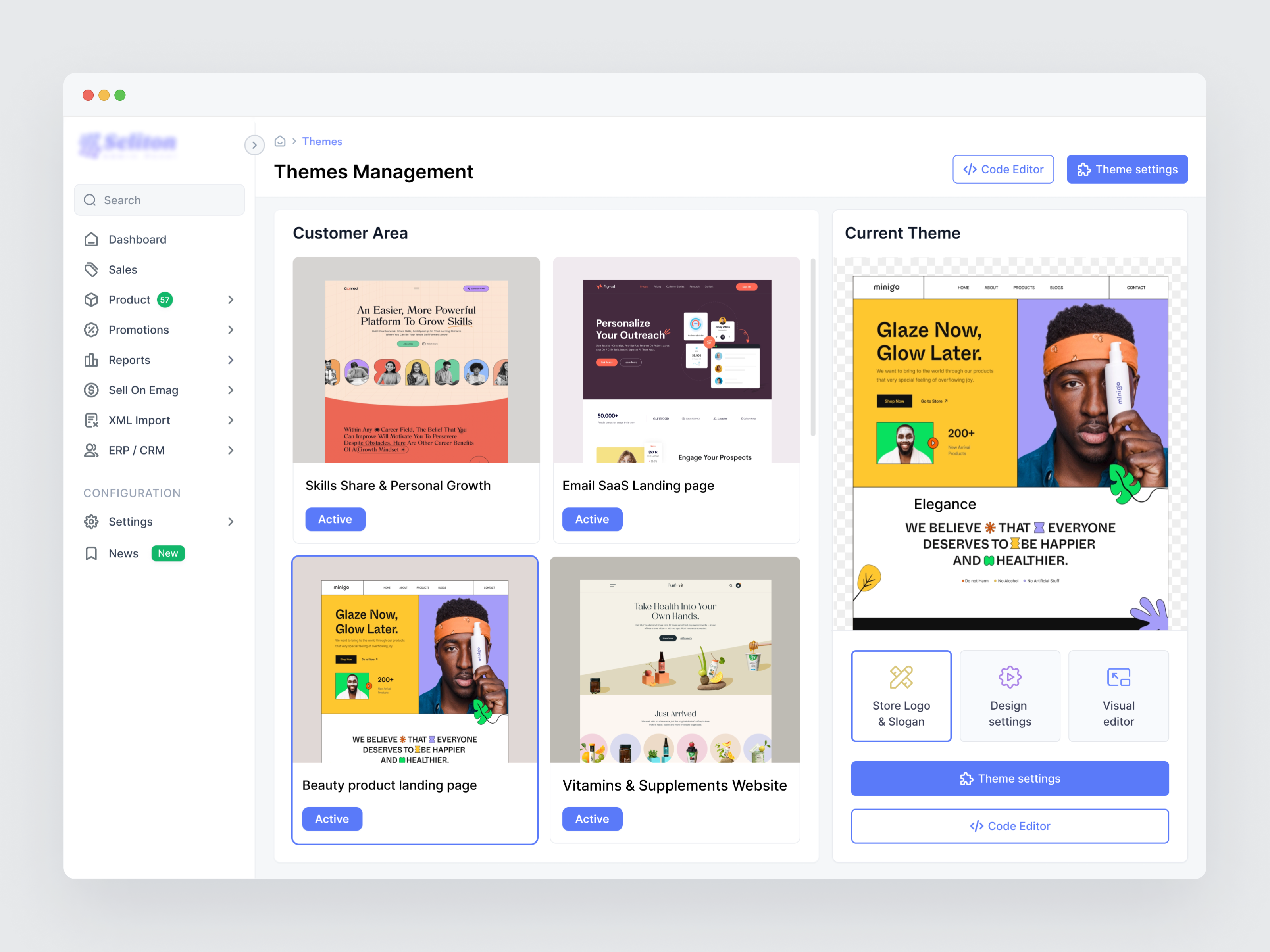 Ecommerce Web Application - Theme Management by Musemind SaaS for ...