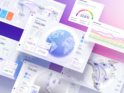 Dashboard templates for global data visualization business chart crypto dashboard data dataviz design desktop global hex infographic location map pin presentation statistic tech template universal widgets