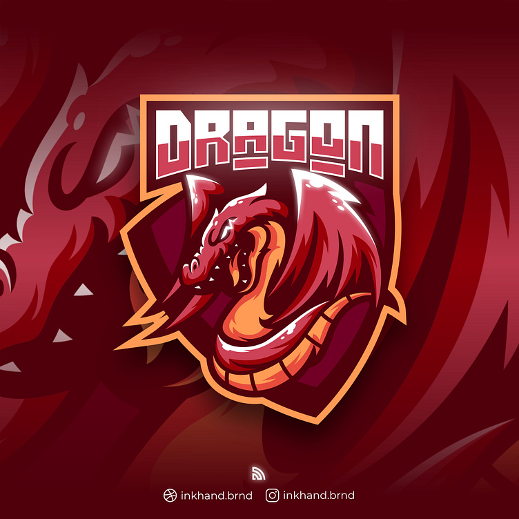 Fire dragon esport logo by inkhand.brnd on Dribbble