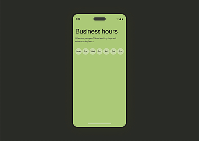 Business Hours Interface - mobile app business hours design mobile opening hours ui ux