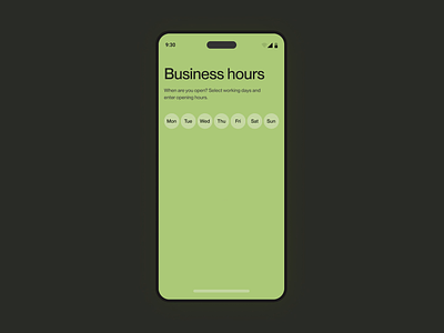 Business Hours Interface - mobile app business hours design mobile opening hours ui ux
