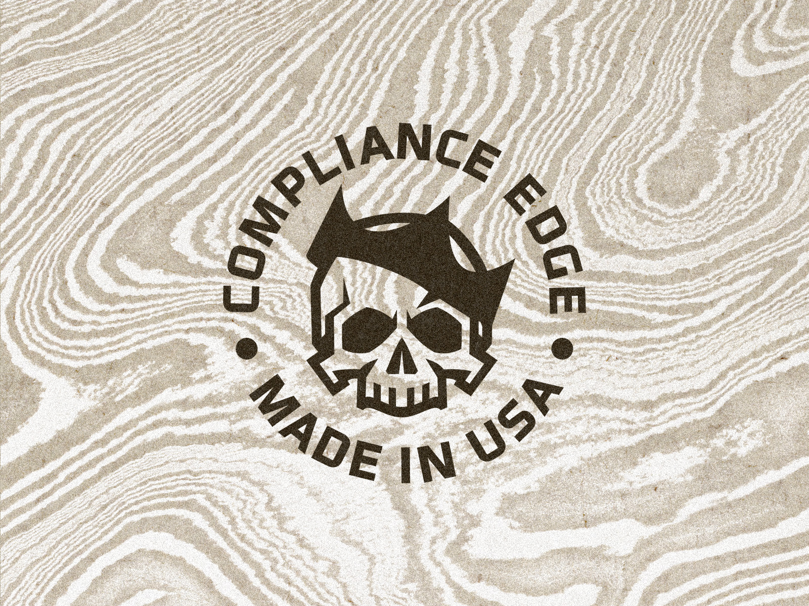 Compliance Edge blade bladesmith bold circle crown damascus icon knife logo skull