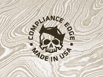 Compliance Edge blade bladesmith bold circle crown damascus icon knife logo skull