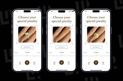 Mobile app for virtual fitting of jewelry ✨ app appdesigner applicationdesign applications ios mobile ui ui designer uxui