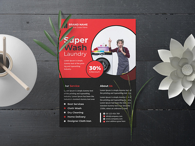 Super Laundry Clean Flyer brochure business card clean design flyer graphic design laundry super super laundry clean flyer