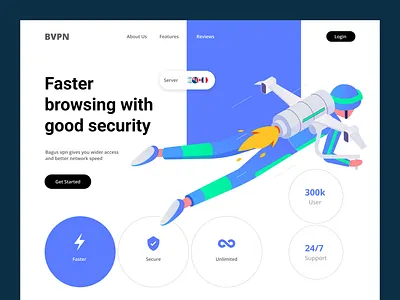 VPN web header exploration header illustration isometric illustration landing page user interface vpn vpn website web header website design wordpress development