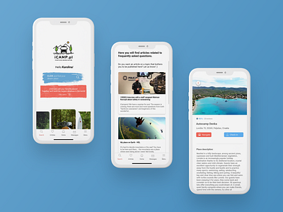 iCamp - Caravanning Enthusiasts App caravaning design flutter fluttermate mobile design mobile development product design ui