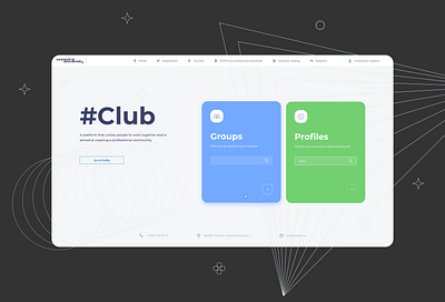 Club community design groups homepage interface network profile social network ui ux web