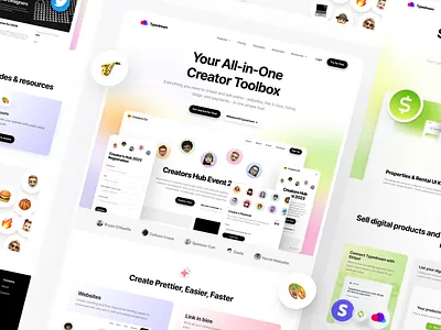 Typedream Website Redesign colorful landing page no code rainbow redesign tools web builder webpage website