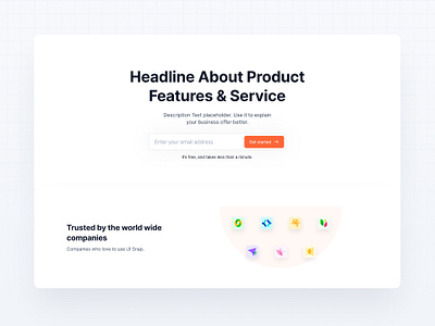 UI Snap -Headline About Products Features Page
