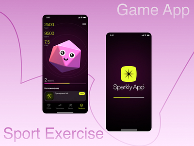 Sport Exercise Game App 3d fitness app graphic design homepage illustration logo mobile app game mobile design sport sport challenge ui ux