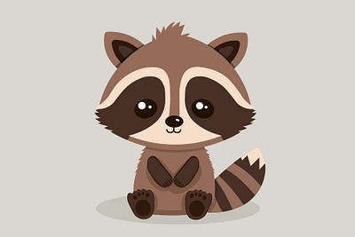 Raccoon animal baby character illustration raccoon wild zoo