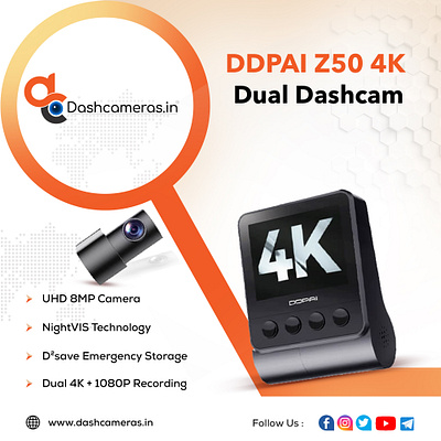 DDPAI Z50 4K Dual Dashcam 70mai dash cam best dash cam best dash cam in india dash cam for car dashcameras thinkware