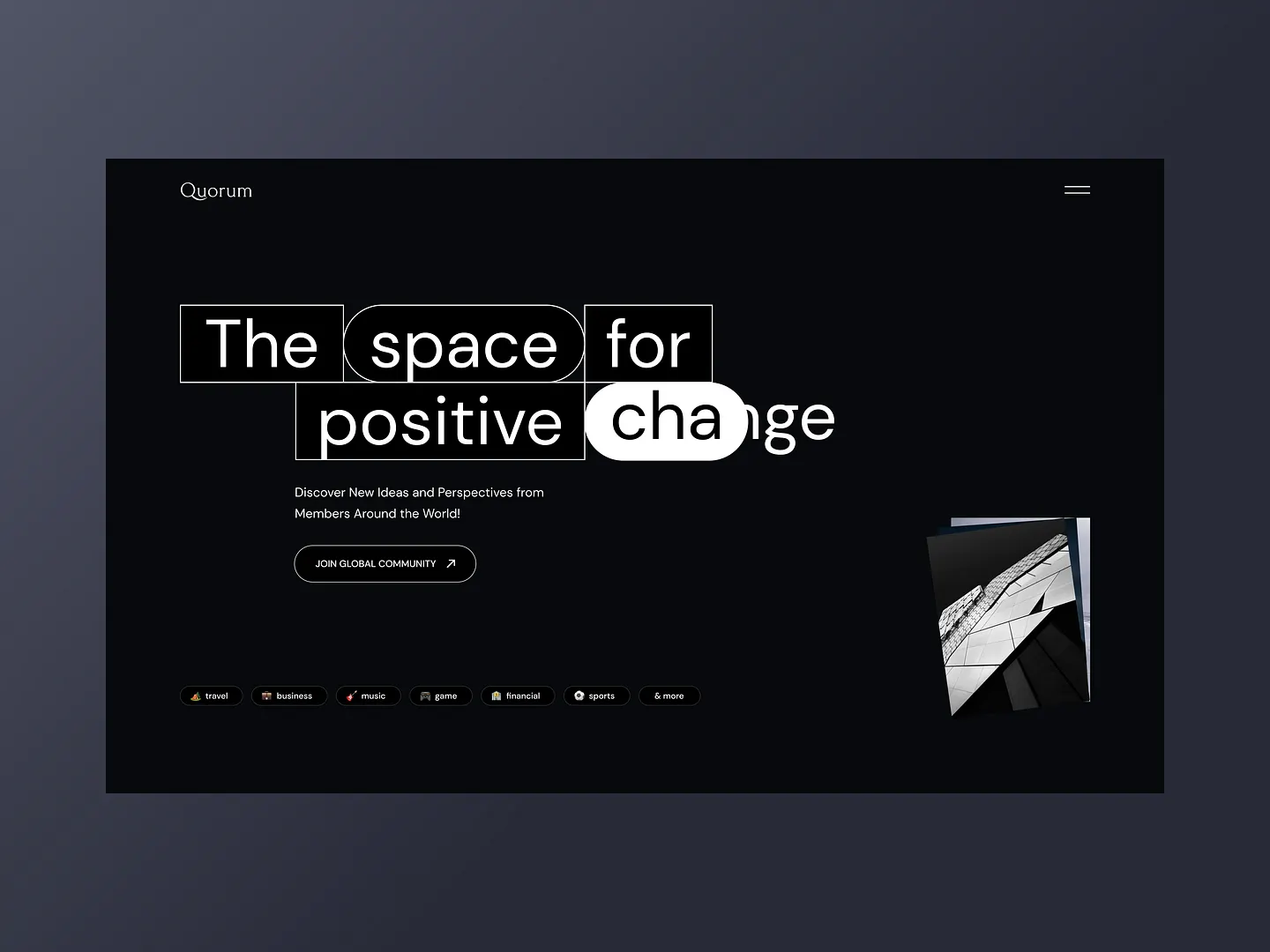 Innovative Community Forum Page Design for Positive Change