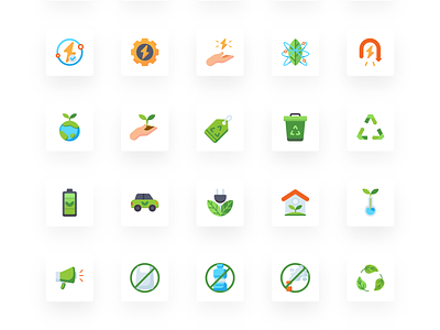 Ecology Icon Illustration set awarness design earth earth day ecology environment awarness flat flat illustration graphic design greenie illustration nature lovers ui