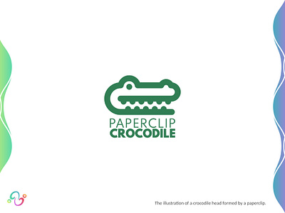 Paperclip Crocodile Logo alligator animal brand design brand designer croc crocodile document file logo design logo designer logo for sale logo idea logo inspiration logomark logotype office paper paperclip predator zzoe iggi