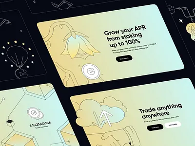 Multi-chain AMM DEX Landing Page amm animation autofarming black clean crypto dark design dex farming landing page logo motion motion graphics night product design token ui uiux