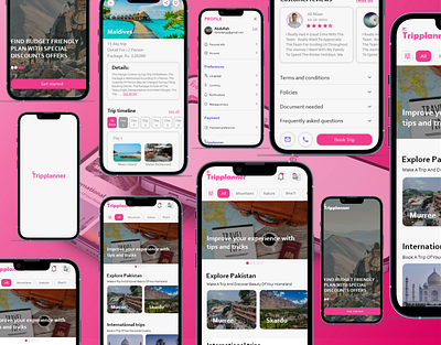 Tripplanner mobile app app branding design illustration trip ui ux