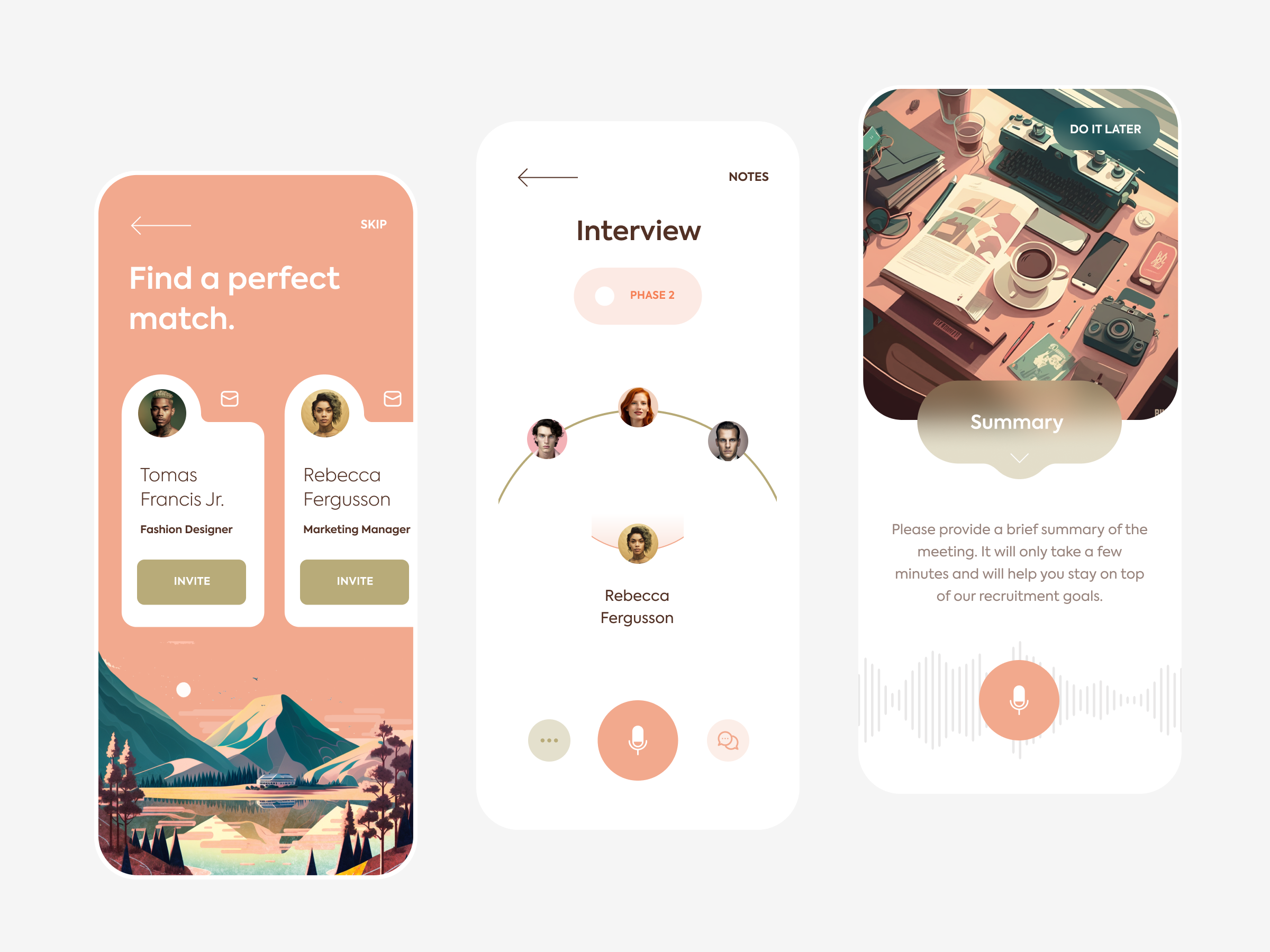Recruitment Mobile App app clean design flat illustration mobile ui ux