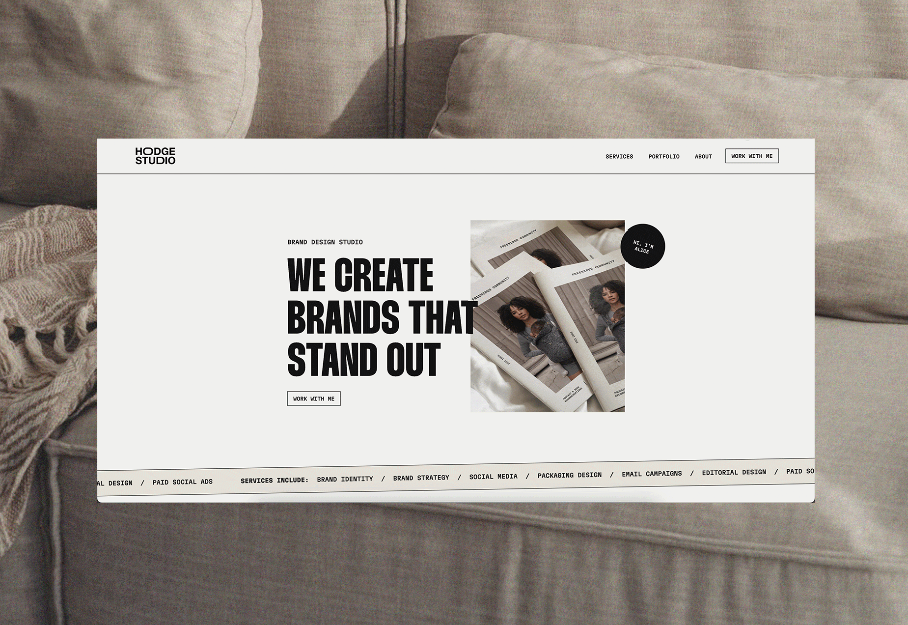 Design Studio Website - Personal Branding aesthetic brand design brand identity brand studio branding clean design freelance website graphic design logo minimal personal branding portfolio portfolio website studio branding ui ux web design website website design