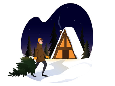 New year 2d 2d art background cartoon digital illustration dribbble illustration landscape new year vector winter