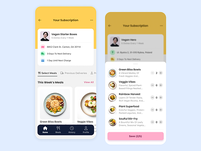 Meal Delivery Mobile App Design: iOS Android UI android app ios meal delivery meal subscription mobile app react react native ui