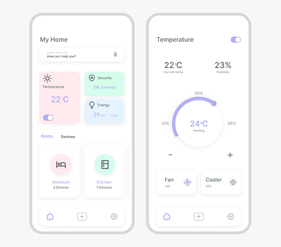 Home monitoring app screens|Daily ui challenge#21 daily ui challenge home monitoring app