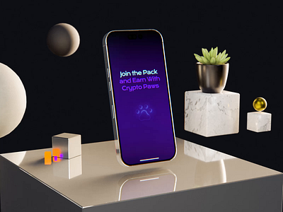 Crypto Dog Walking App | UI Concept Animation 3d animation app blender branding crypto defi design graphic design illustration iphone mockup phone ui