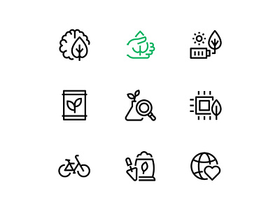 Ecology and saving the planet- line design style icons design eco ecology environment green icon line line art pictogram planet style