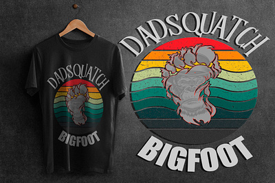 DADQUATCH BIGFOOT T-SHIRT DESIGN amazon awesome bigfoot boys dadsquatch design funny graphic design illustration march by amazon retro tshirt vintage