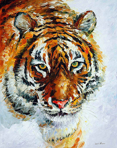 TIGER ON THE SNOW leonidafremov