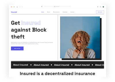 Decentralized insurance app brutalist landing page iteration. branding brutalist design figma graphic design product design ui ux web3