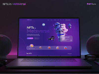 NFTSynk NFTs in Metaverse 3d design marketplace neomorphish nft ui ux website design