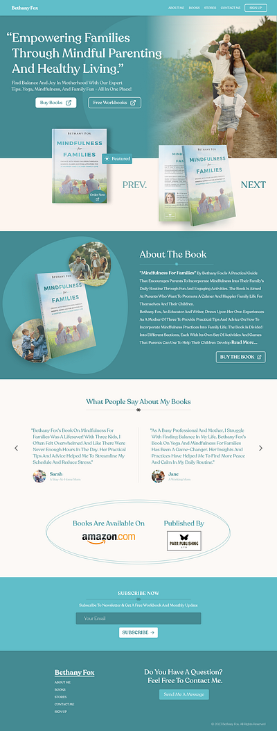 Landing Page for Book Author design landing page ui ux