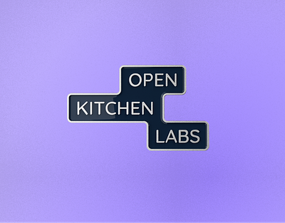 Open Kitchen Labs Case biotech branding clean connected coworking dynamic kitchen lab logo minimal motion movement moving open purple science space startup sustainability