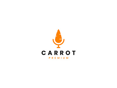 Carrot premium podcast logo design 3d branding carrot design graphic design logo modern new podcast top vector
